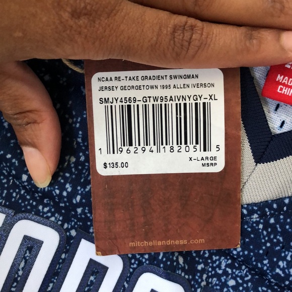 Mitchell & Ness Allen Iverson Georgetown Hoyas gradient swingman jersey size XL - Picture 5 of 8